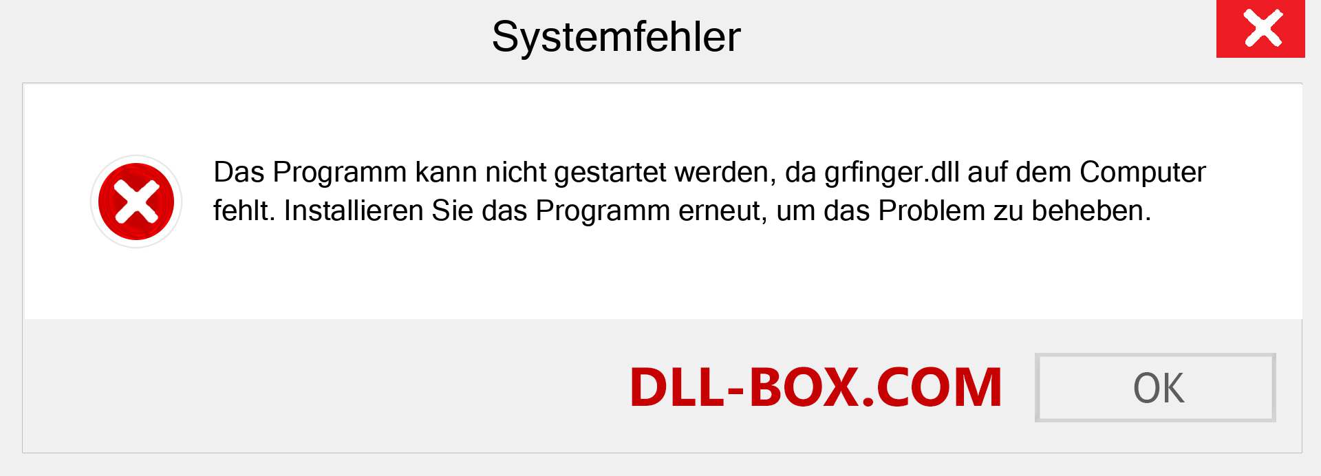 grfinger.dll-Datei fehlt?. Download für Windows 7, 8, 10 - Fix grfinger dll Missing Error unter Windows, Fotos, Bildern